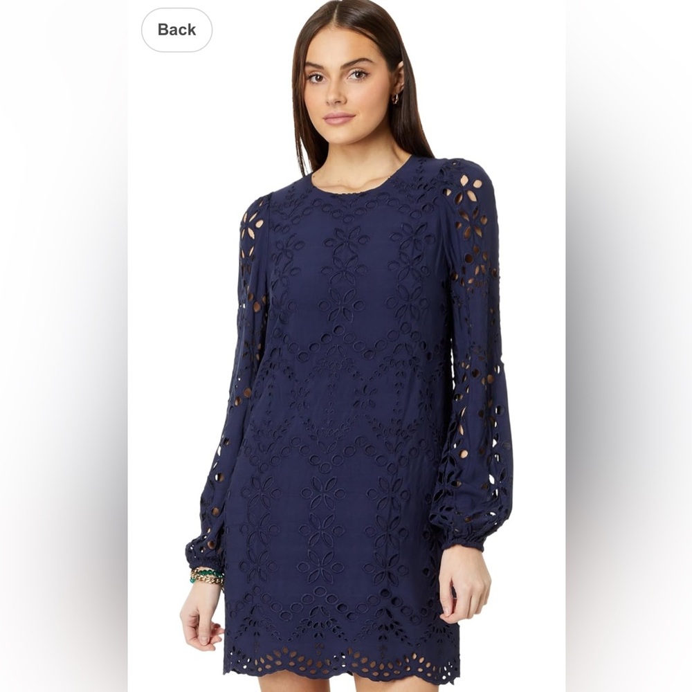 Lilly Pulitzer Women's Alyna‎ Long Sleeve Eyelet Dress (A1-15)